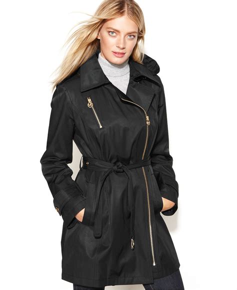 michael kors trench coat macy'|Michael Kors belted raincoat.